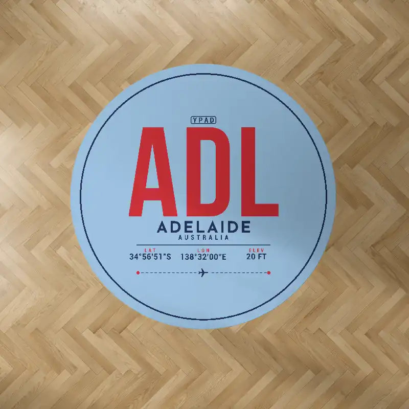 Adelaide Airport (ADL) Carpets - Carpet Round - ID Tag - Light Blue