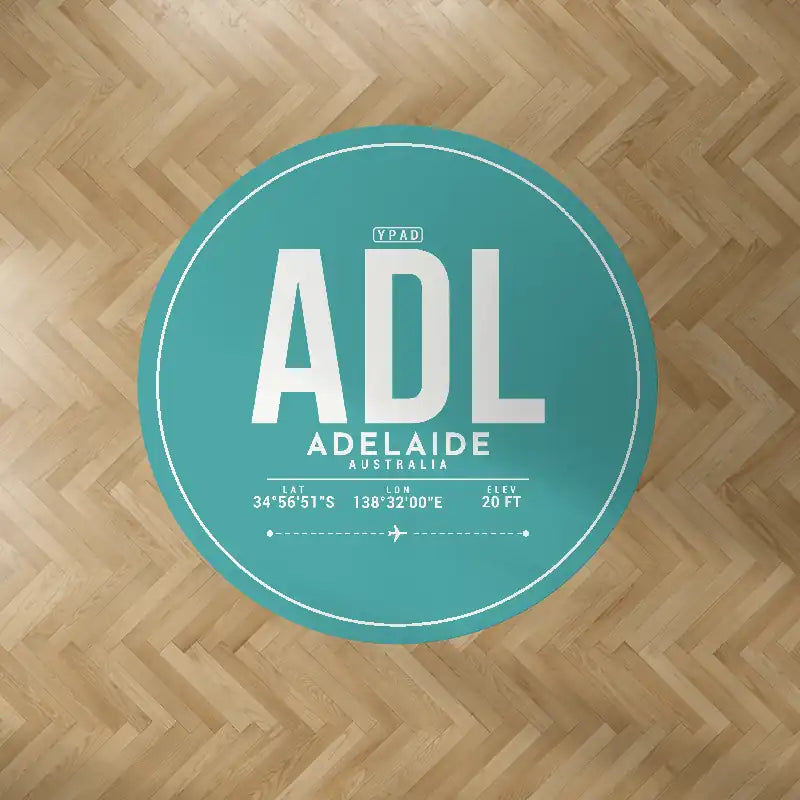 Adelaide Airport (ADL) Carpets - Carpet Round - ID Tag - Turquoise