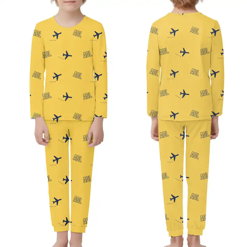 Adelaide Airport (ADL) Pajamas - Children Pajamas - Yellow