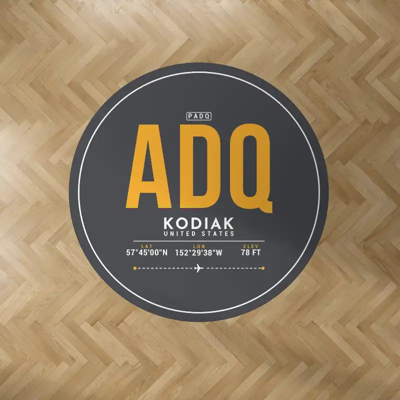 Kodiak Airport (ADQ) Carpets - Carpet Round - ID Tag - Dark Gray V2