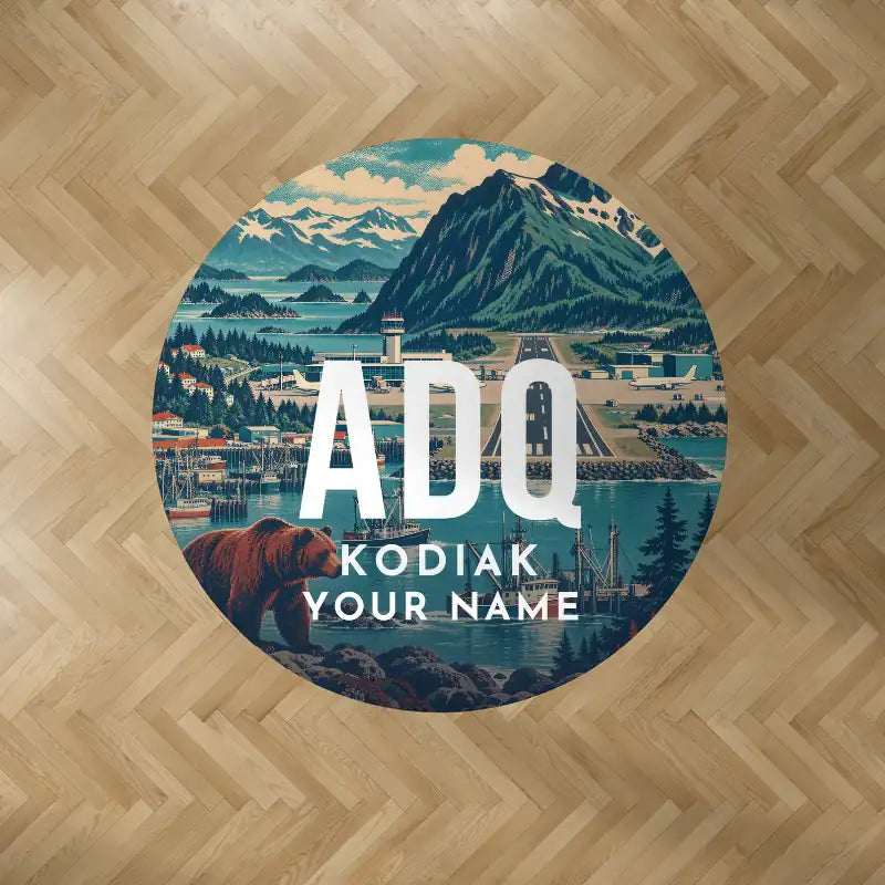 Kodiak Airport (ADQ) Carpets - Carpet Round - Scene + Name V2
