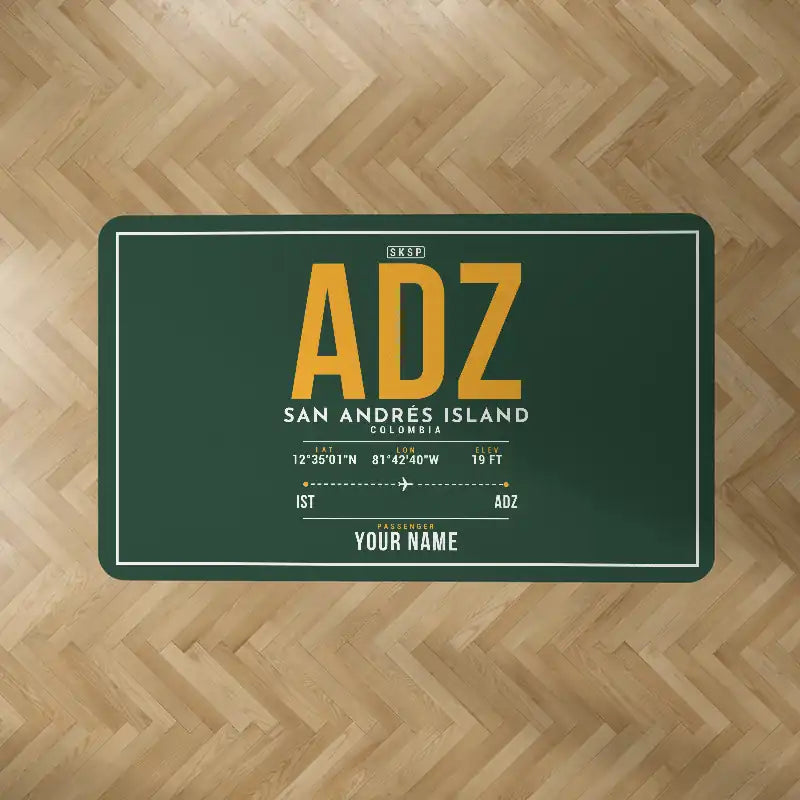 Gustavo Rojas Pinilla International Airport (ADZ) Carpets - Carpet Rectangle - ID Tag + Name - Dark Green V2