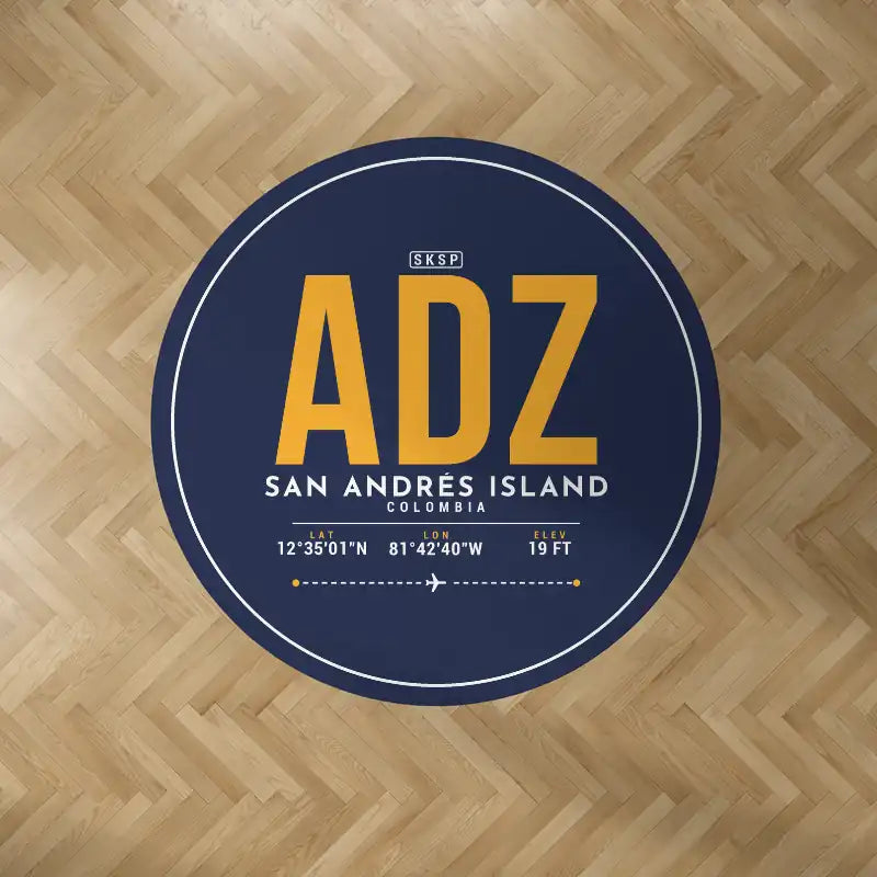 Gustavo Rojas Pinilla International Airport (ADZ) Carpets - Carpet Round - ID Tag - Dark Blue V2