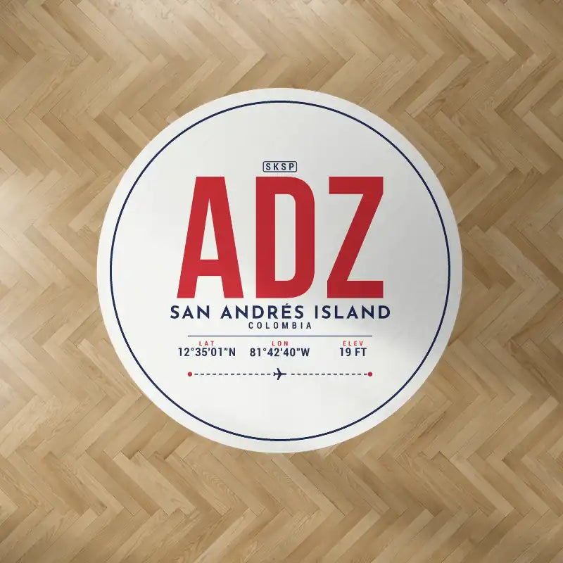 Gustavo Rojas Pinilla International Airport (ADZ) Carpets - Carpet Round - ID Tag - White V2