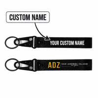 Thumbnail for Gustavo Rojas Pinilla International Airport (ADZ) Hawk-Shaped Key Chains - Hawk Key Chain - Tag - Black + NAME