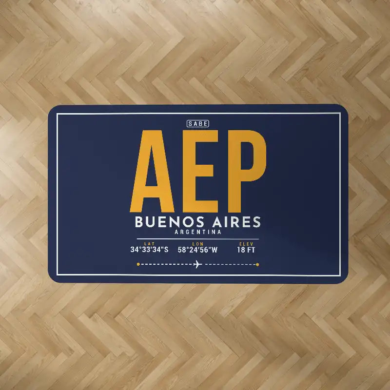 Aeroparque Jorge Newbery (AEP) Carpets - Carpet Rectangle - ID Tag - Dark Blue V2