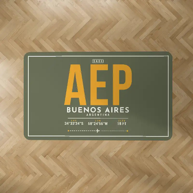Aeroparque Jorge Newbery (AEP) Carpets - Carpet Rectangle - ID Tag - Green Army
