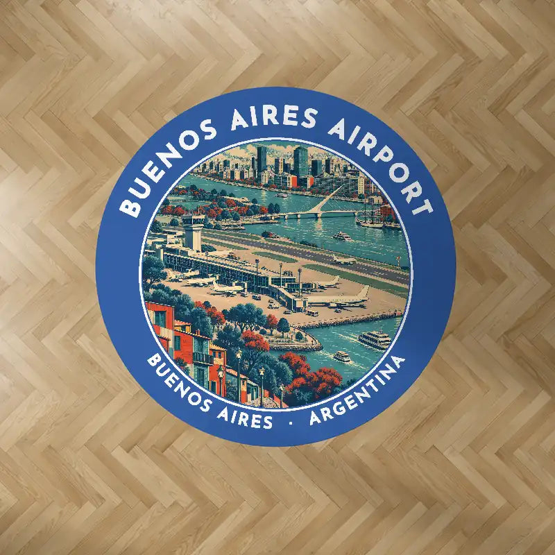 Aeroparque Jorge Newbery (AEP) Carpets - Carpet Round - Badge - Blue