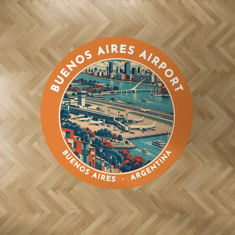 Aeroparque Jorge Newbery (AEP) Carpets - Carpet Round - Badge - Orange V2