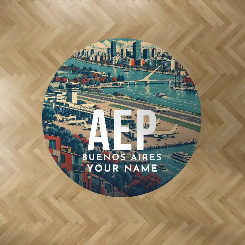 Aeroparque Jorge Newbery (AEP) Carpets - Carpet Round - Scene + Name