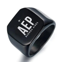 Thumbnail for Aeroparque Jorge Newbery (AEP) Rings - Ring - Black