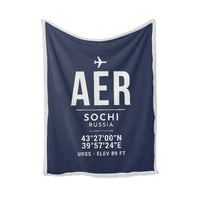 Thumbnail for Sochi International Airport (AER) Bedding Sets & Blankets - Blanket - ID Tag - Navy Blue
