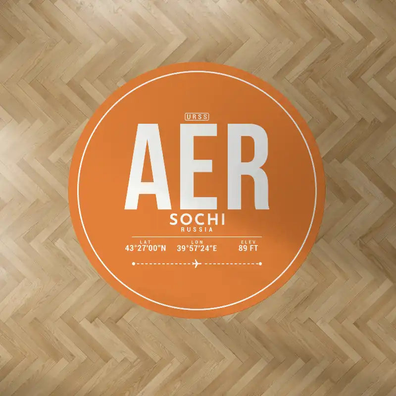 Sochi International Airport (AER) Carpets - Carpet Round - ID Tag - Orange V2