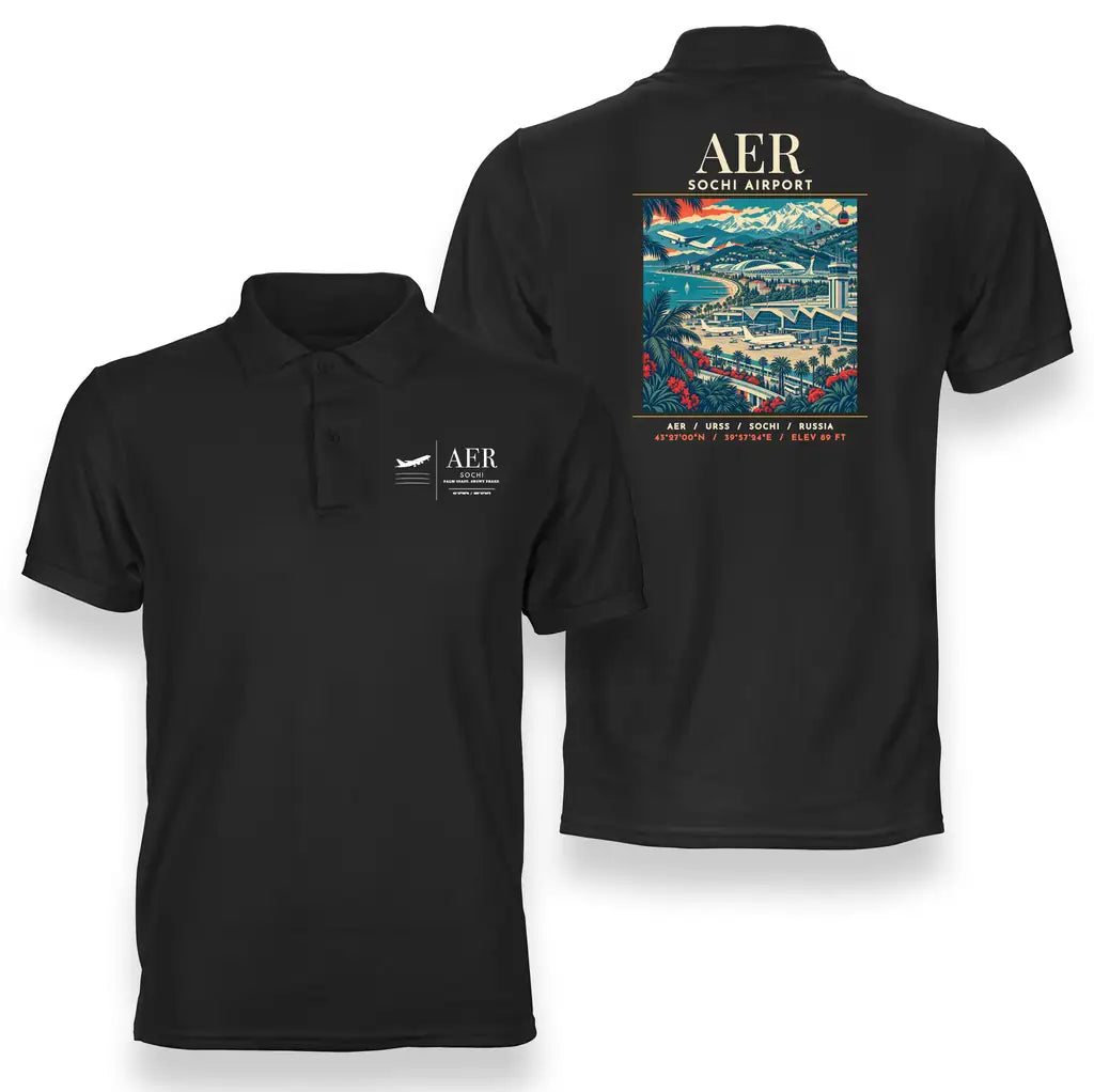 AER - Poster - Double-Side Polo - Black