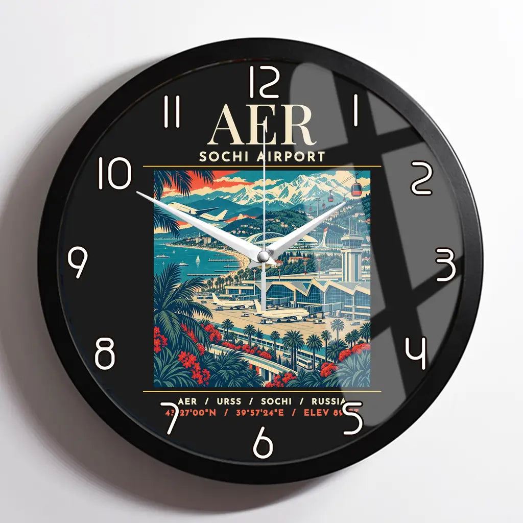 AER - Poster - Wall Clock Framed - Black