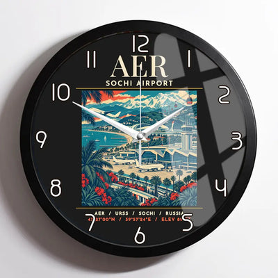 AER - Poster - Wall Clock Framed - Black