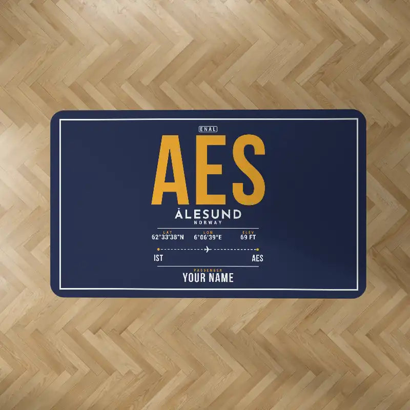 Ålesund Airport (AES) Carpets - Carpet Rectangle - ID Tag + Name - Dark Blue V2