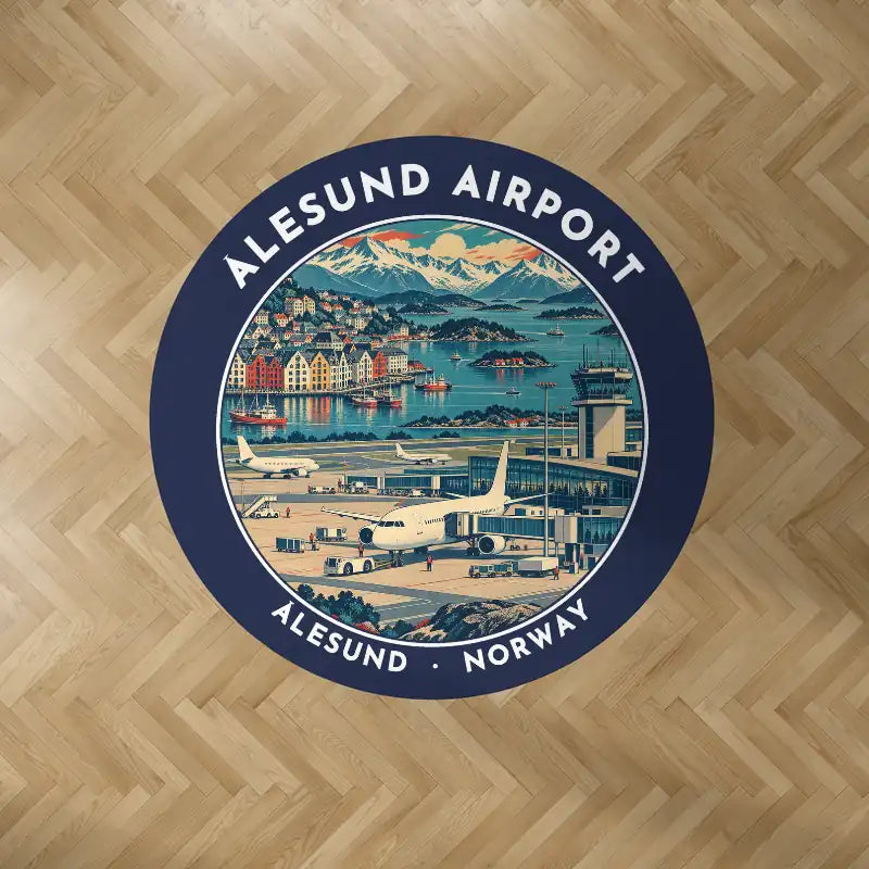 Ålesund Airport (AES) Carpets - Carpet Round - Badge - Dark Blue V2