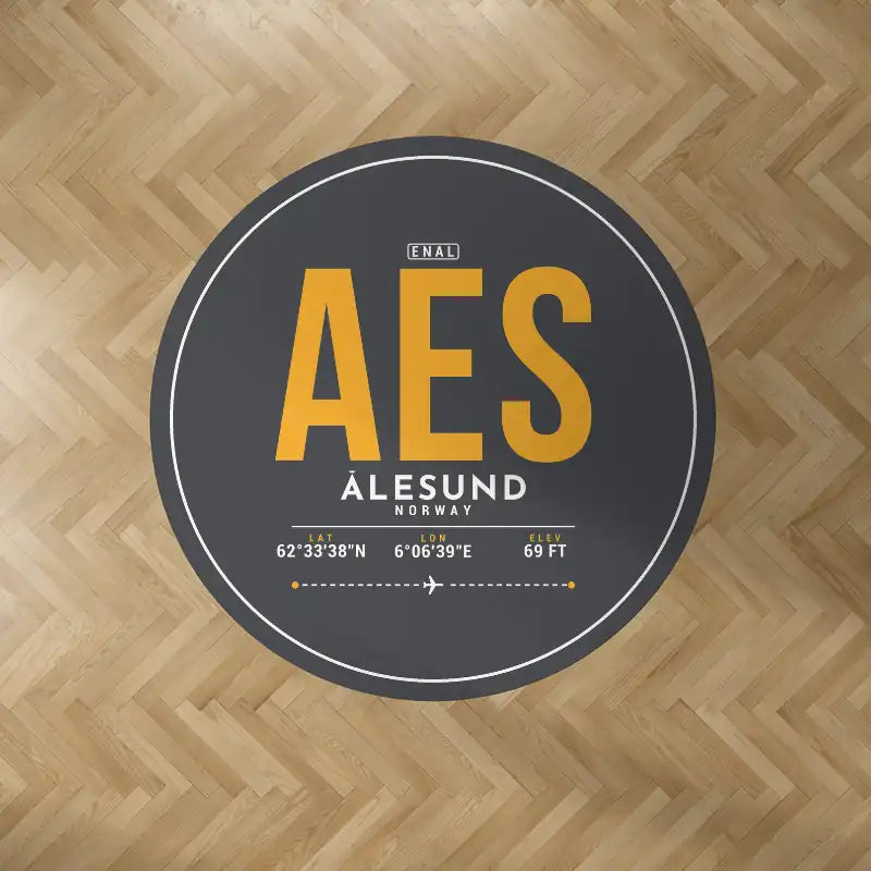 Ålesund Airport (AES) Carpets - Carpet Round - ID Tag - Dark Gray V2