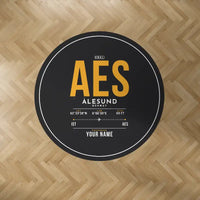 Thumbnail for Ålesund Airport (AES) Carpets - Carpet Round - ID Tag + Name - Black V2