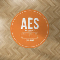 Thumbnail for Ålesund Airport (AES) Carpets - Carpet Round - ID Tag + Name - Orange V2