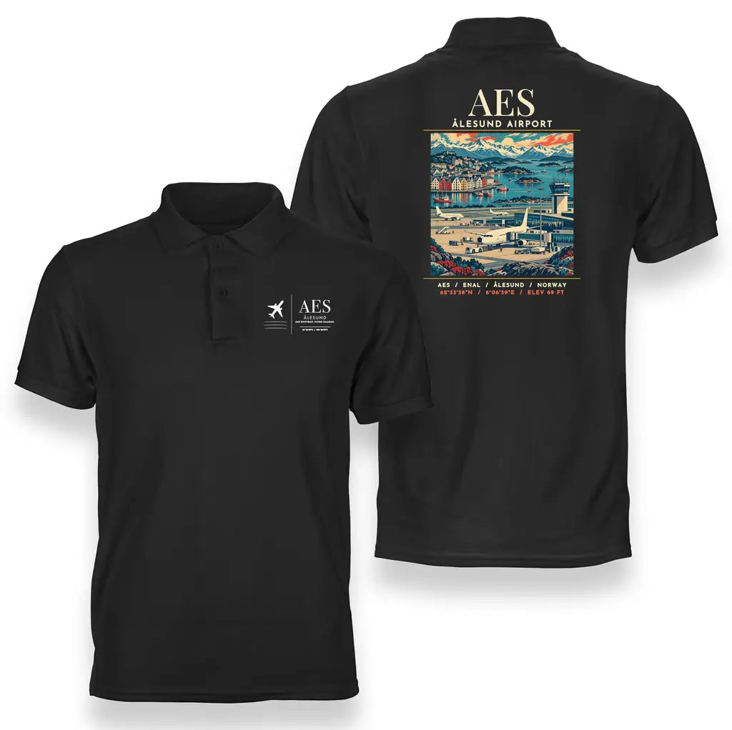 AES - Poster - Double-Side Polo - Black