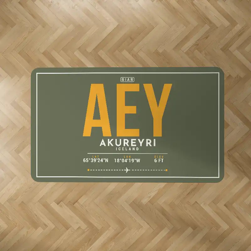 Akureyri Airport (AEY) Carpets - Carpet Rectangle - ID Tag - Green Army V2