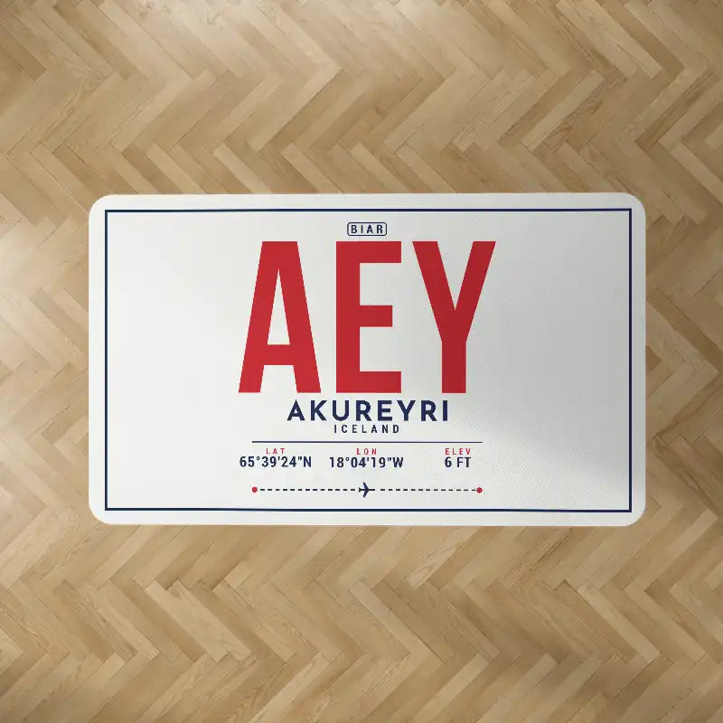 Akureyri Airport (AEY) Carpets - Carpet Rectangle - ID Tag - White V2