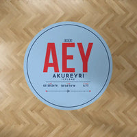 Thumbnail for Akureyri Airport (AEY) Carpets - Carpet Round - ID Tag - Light Blue V2