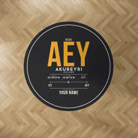 Thumbnail for Akureyri Airport (AEY) Carpets - Carpet Round - ID Tag + Name - Black V2