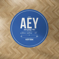 Thumbnail for Akureyri Airport (AEY) Carpets - Carpet Round - ID Tag + Name - Blue V2