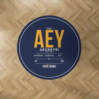 Thumbnail for Akureyri Airport (AEY) Carpets - Carpet Round - ID Tag + Name - Dark Blue V2