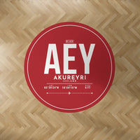 Thumbnail for Akureyri Airport (AEY) Carpets - Carpet Round - ID Tag - Red V2