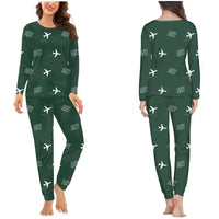 Thumbnail for Akureyri Airport (AEY) Pajamas - Women Pajamas - Dark Green