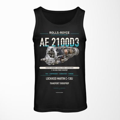 AE 2100D3 design on black tank top