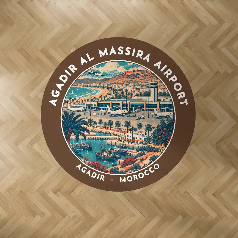 Agadir Al Massira Airport (AGA) Carpets - Carpet Round - Badge - Brown