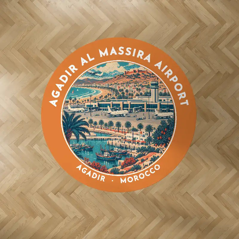 Agadir Al Massira Airport (AGA) Carpets - Carpet Round - Badge - Orange