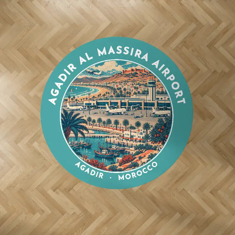 Agadir Al Massira Airport (AGA) Carpets - Carpet Round - Badge - Turquoise