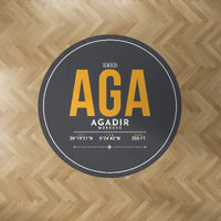 Thumbnail for Agadir Al Massira Airport (AGA) Carpets - Carpet Round - ID Tag - Dark Gray