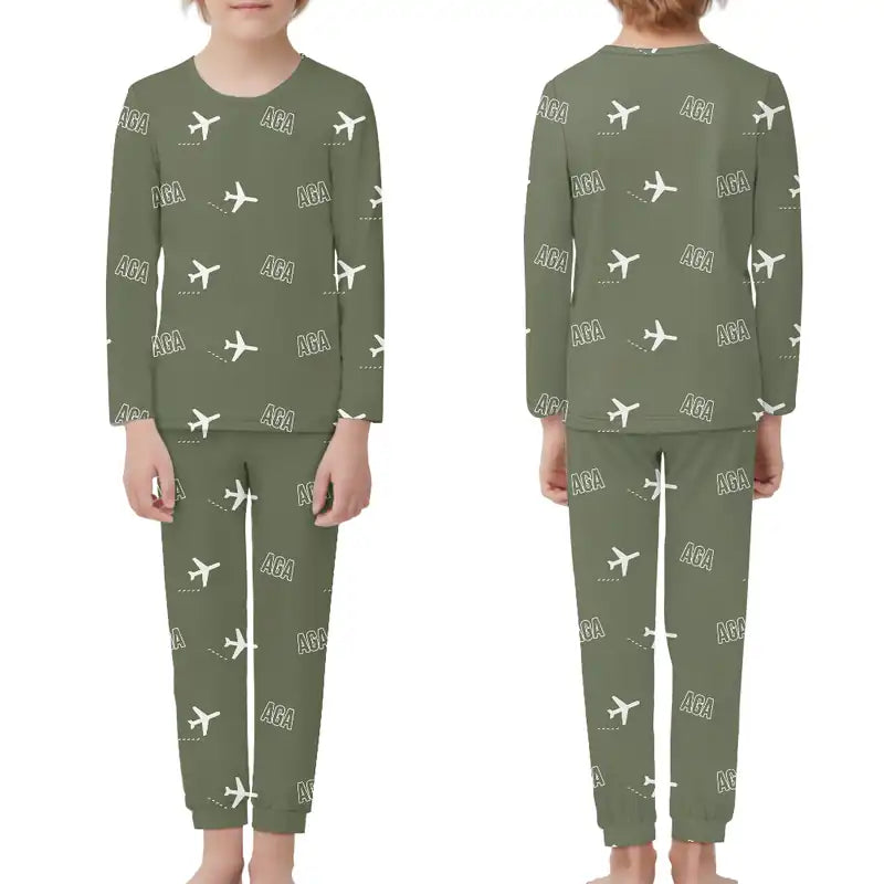 Agadir Al Massira Airport (AGA) Pajamas - Children Pajamas - Green Army