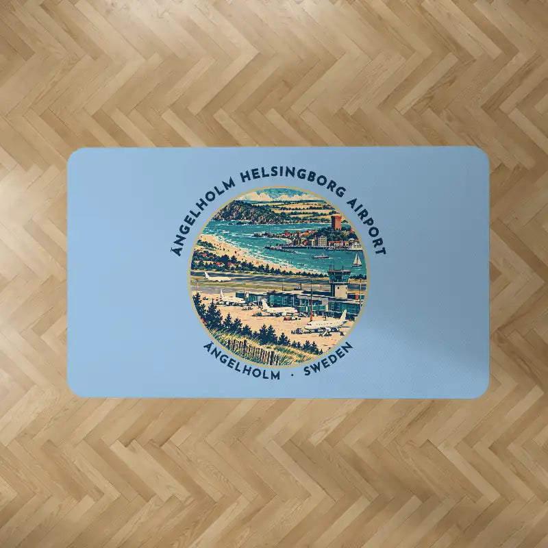 Ängelholm-Helsingborg Airport (AGH) Carpets - Carpet Rectangle - Badge - Light Blue V2