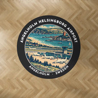Thumbnail for Ängelholm-Helsingborg Airport (AGH) Carpets - Carpet Round - Badge - Black V2