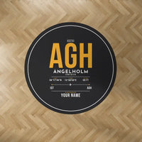 Thumbnail for Ängelholm-Helsingborg Airport (AGH) Carpets - Carpet Round - ID Tag + Name - Black V2