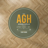 Thumbnail for Ängelholm-Helsingborg Airport (AGH) Carpets - Carpet Round - ID Tag + Name - Green Army V2
