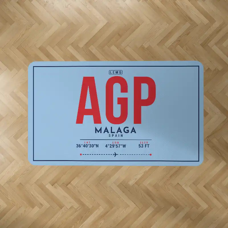Malaga-Costa del Sol Airport (AGP) Carpets - Carpet Rectangle - ID Tag - Light Blue V2