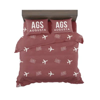 Thumbnail for Augusta Regional Airport at Bush Field (AGS) Bedding Sets & Blankets - Bedding Set - Pattern - Dark Red