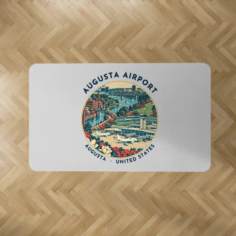 Augusta Regional Airport at Bush Field (AGS) Carpets - Carpet Rectangle - Badge - Light Gray V2