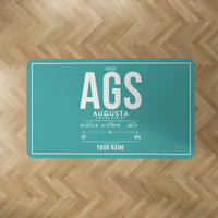 Thumbnail for Augusta Regional Airport at Bush Field (AGS) Carpets - Carpet Rectangle - ID Tag + Name - Turquoise V2