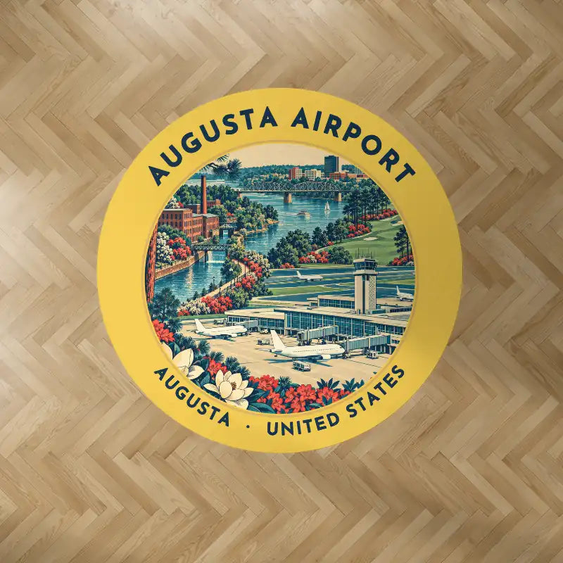 Augusta Regional Airport at Bush Field (AGS) Carpets - Carpet Round - Badge - Yellow V2