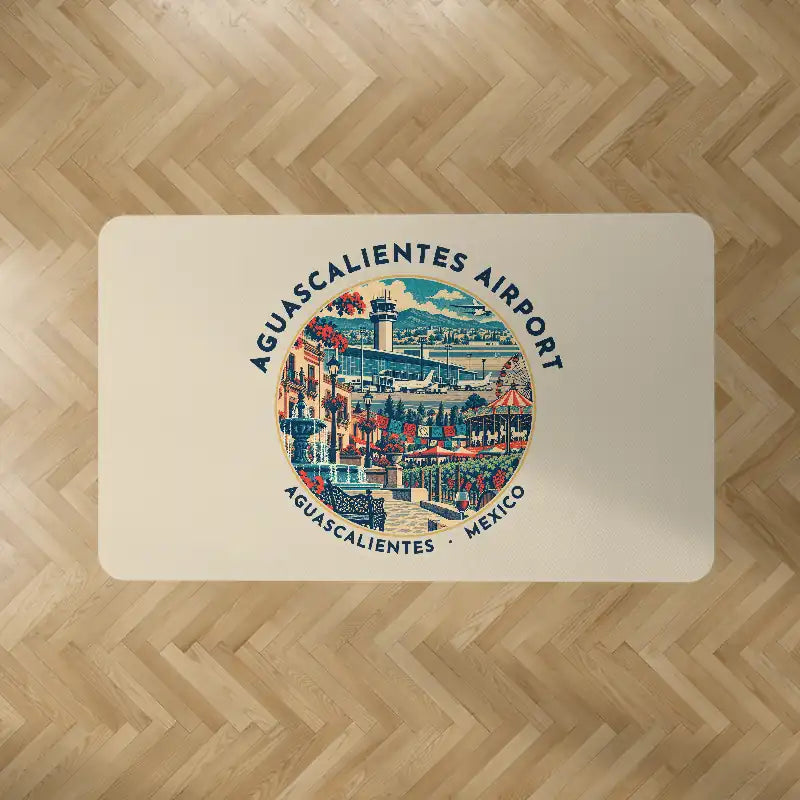 Aguascalientes International Airport (AGU) Carpets - Carpet Rectangle - Badge - Beige